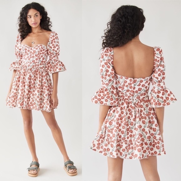 Agua Bendita Dress Cedro Bruma Embroidered Lace Eyelet White M NWT - Picture 13 of 13